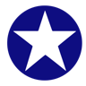 Course America white star emblem in a blue circle
