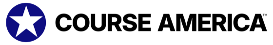 Course America wordmark with a white star in a blue circle